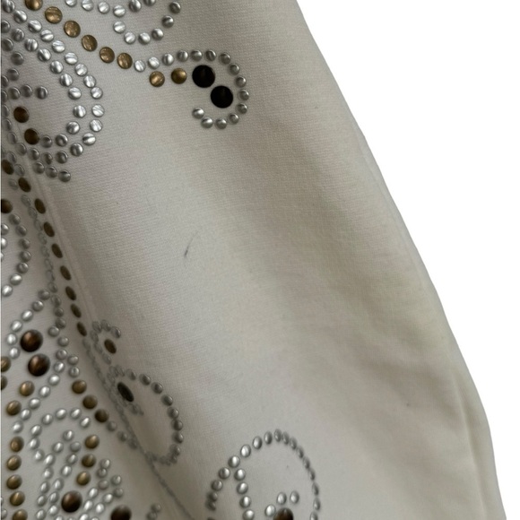 Guess Strapless Embellished Dress White Brown Silver - Picture 3 of 8